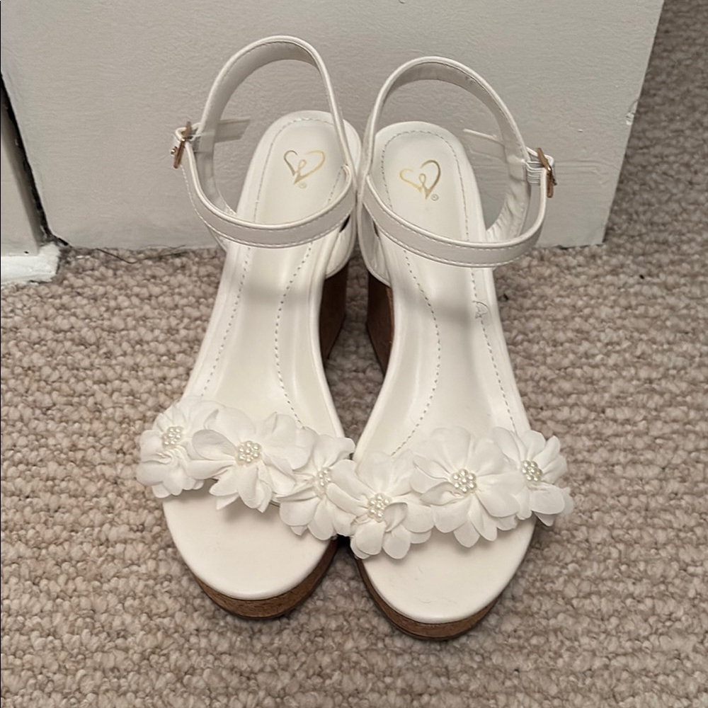 Elegant White Floral Heels